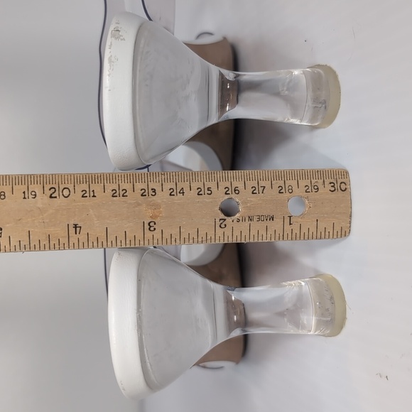 Stuart Weitzman Clear and White Slip On Heels Size 9 - Picture 9 of 13